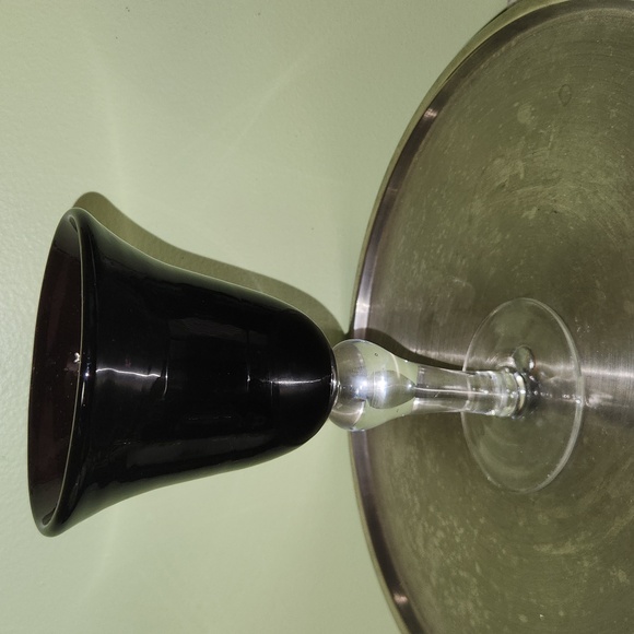 Art land Iris Handblown Purple Bubble Seeded Stem Glass GUC - Picture 1 of 4